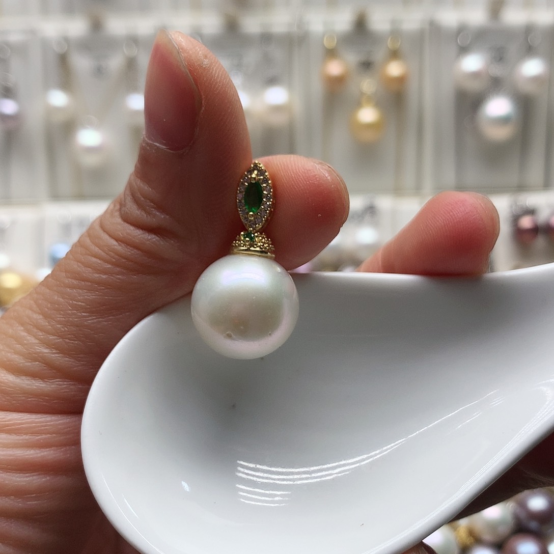 合金淡水珍珠耳饰