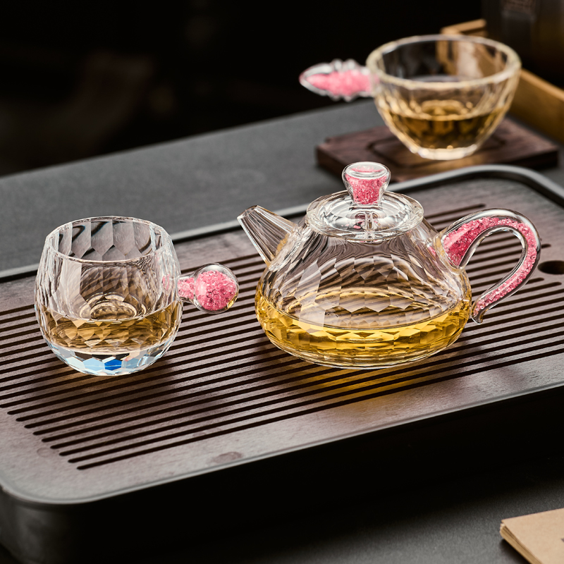 高级感耐热玻璃茶壶家用客厅泡茶壶轻奢创意高档茶具功夫茶杯送礼