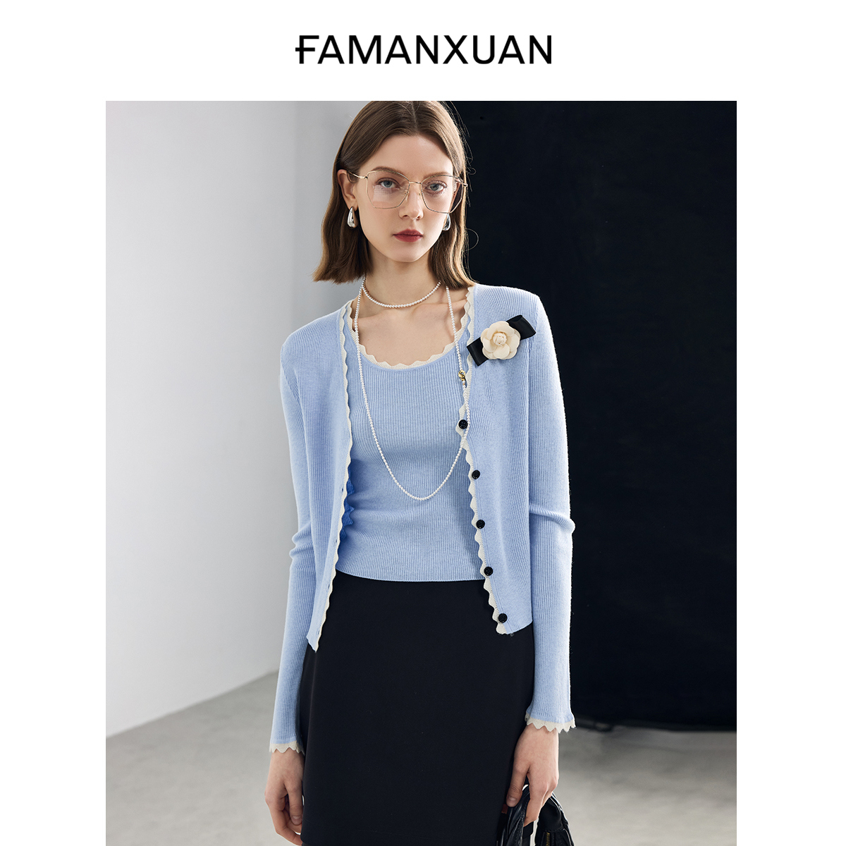 【陈大可专属】法式小香风针织开衫女新款小香风上衣短外套