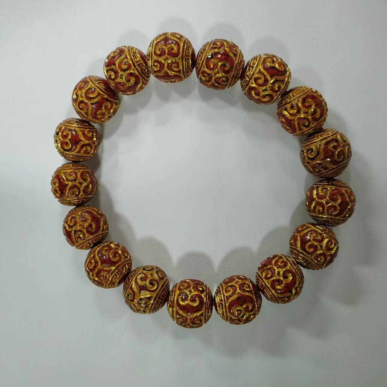 含辰砂工艺品N012-经典晶体卡12回文手串