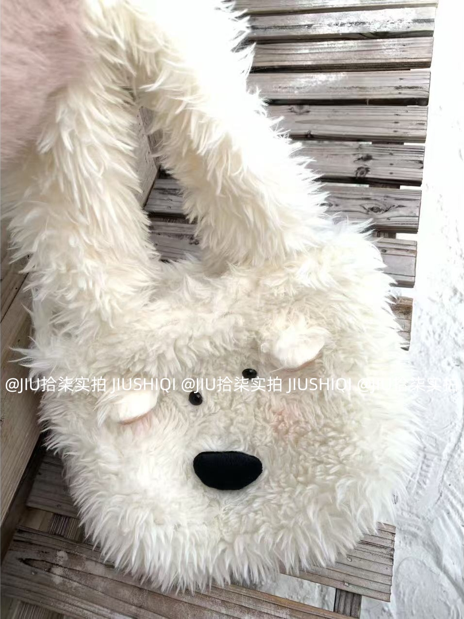 ins风可爱西高地小狗毛绒包包加绒加厚秋冬单肩包女款