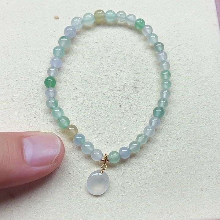 未镶嵌手串翡翠天然缅甸翡翠A货 卡5-5.5