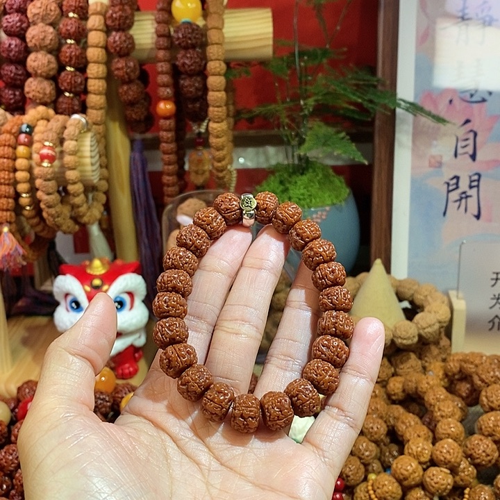 金刚菩提手串12藏切玉华单圈金标款