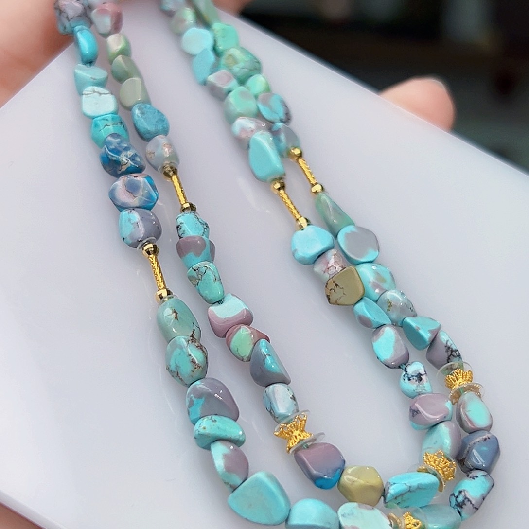 绿松石珠宝奇石18K金镶嵌