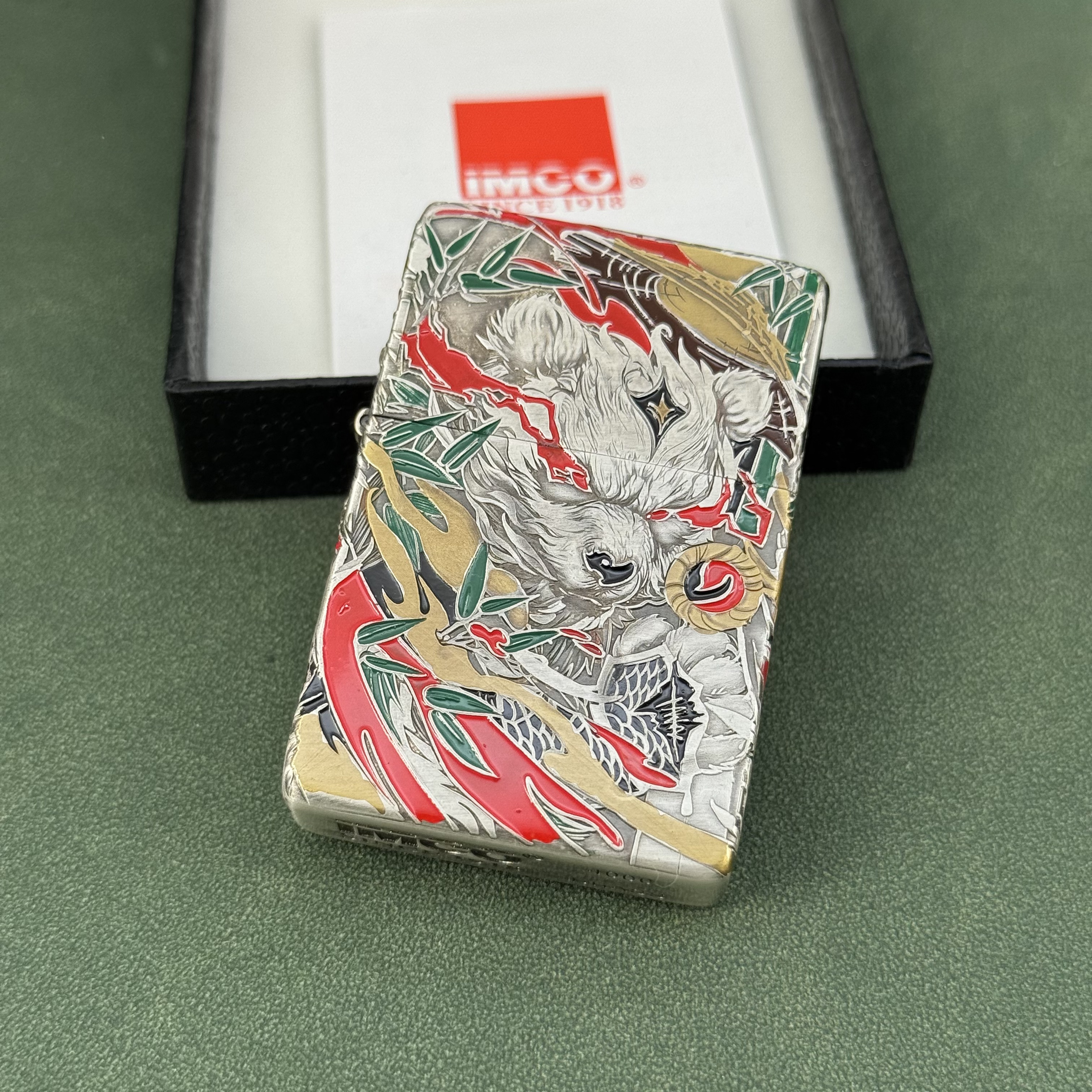 爱酷IMCO 4000熏银珐琅武动熊猫 打火机