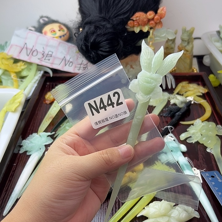 合金蛇纹石玉发饰美**空