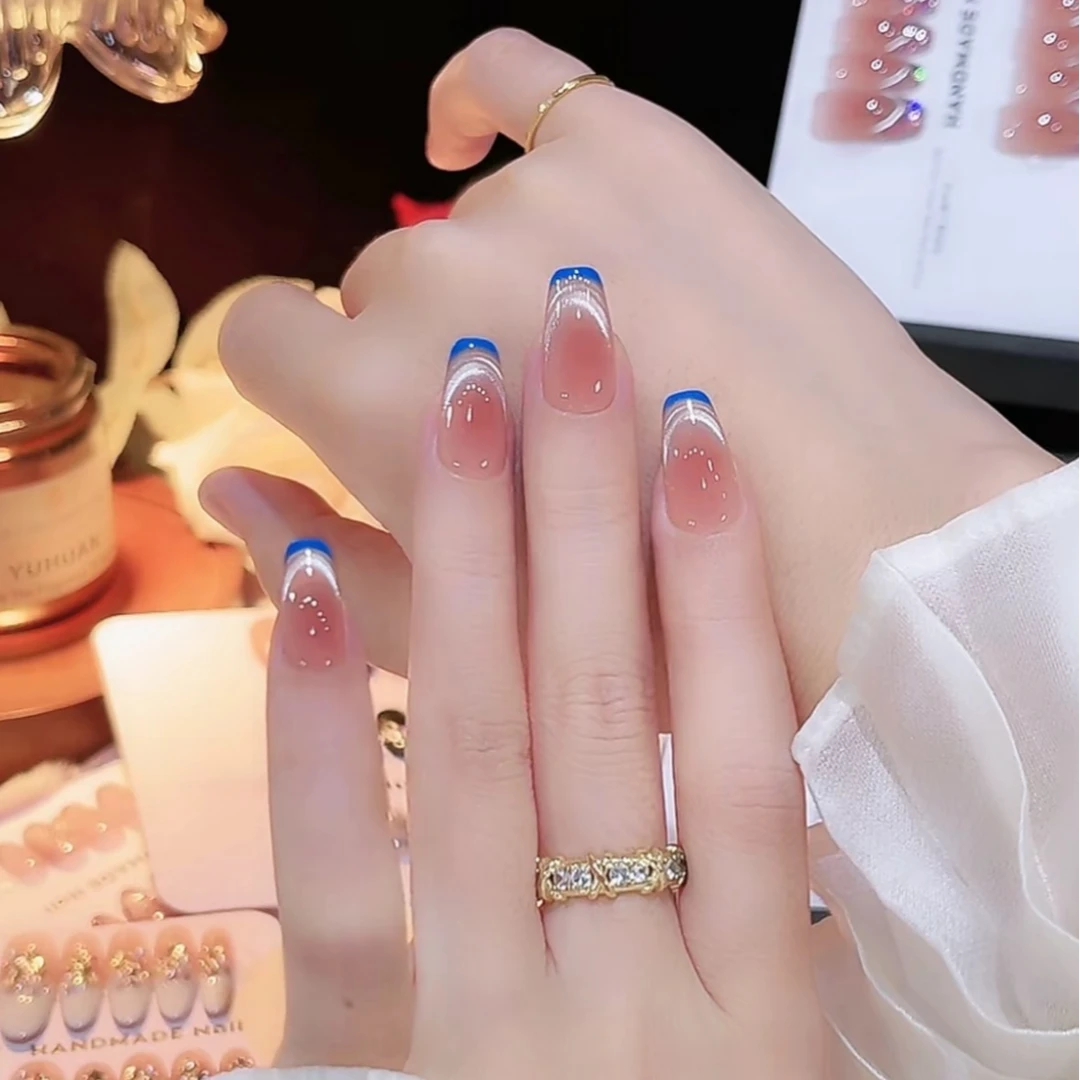 【书记晶选-蓝调】福利纯手工穿戴甲贴片孤品清仓不补指介意慎拍