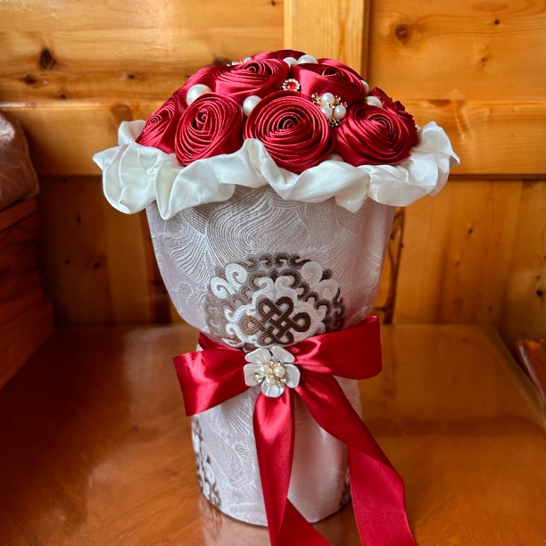 藏式手工大号酒红色花束独具特色装饰佳品