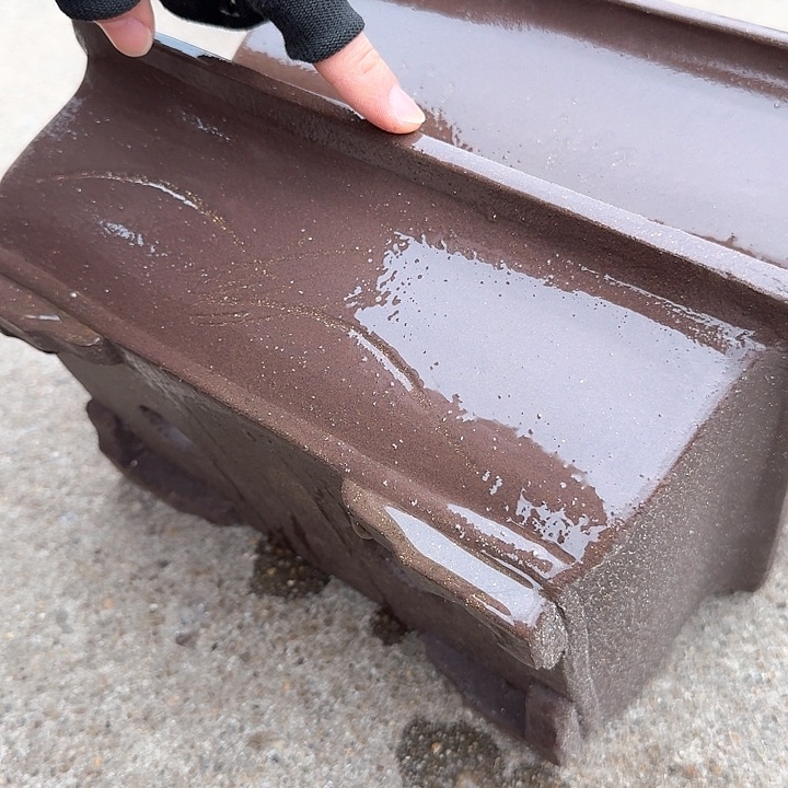 紫砂刻绘马槽26+26花盆花盆