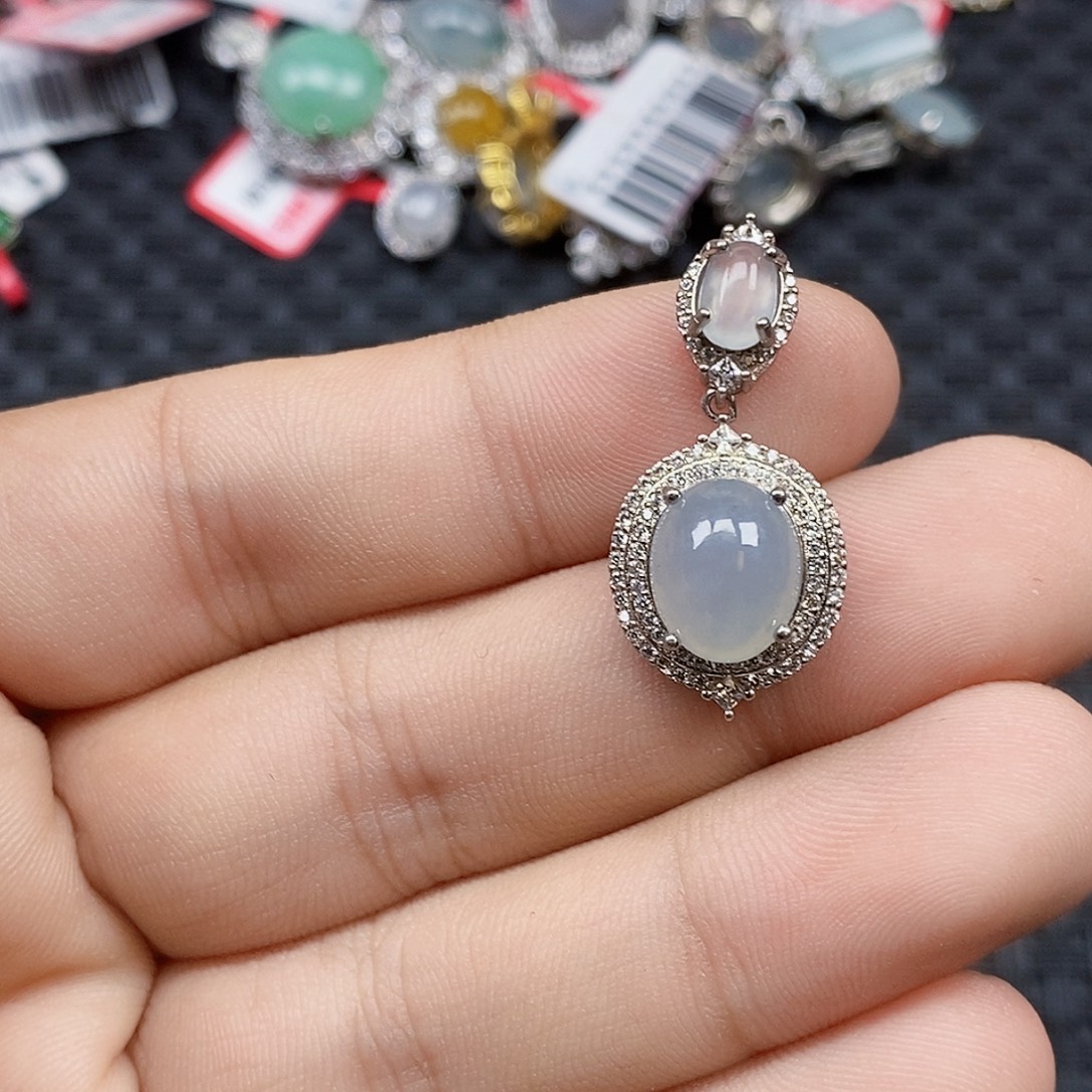 翡翠银S925镶嵌戒指