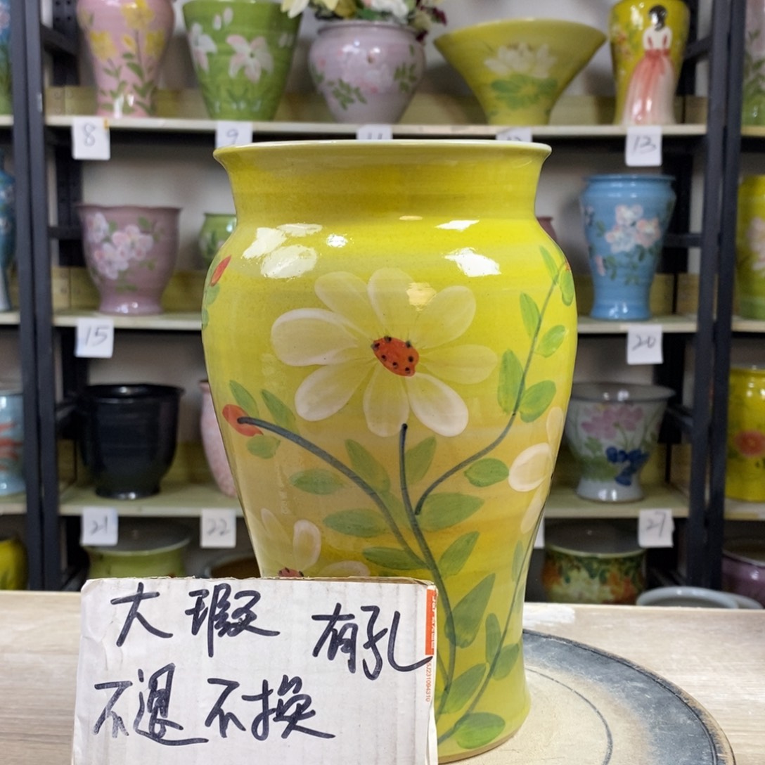 景德镇手工手绘陶瓷花盆