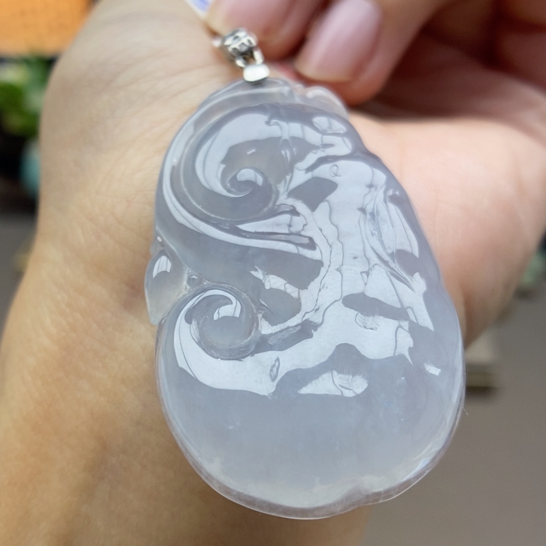 翡翠银S925镶嵌颈饰吊坠47