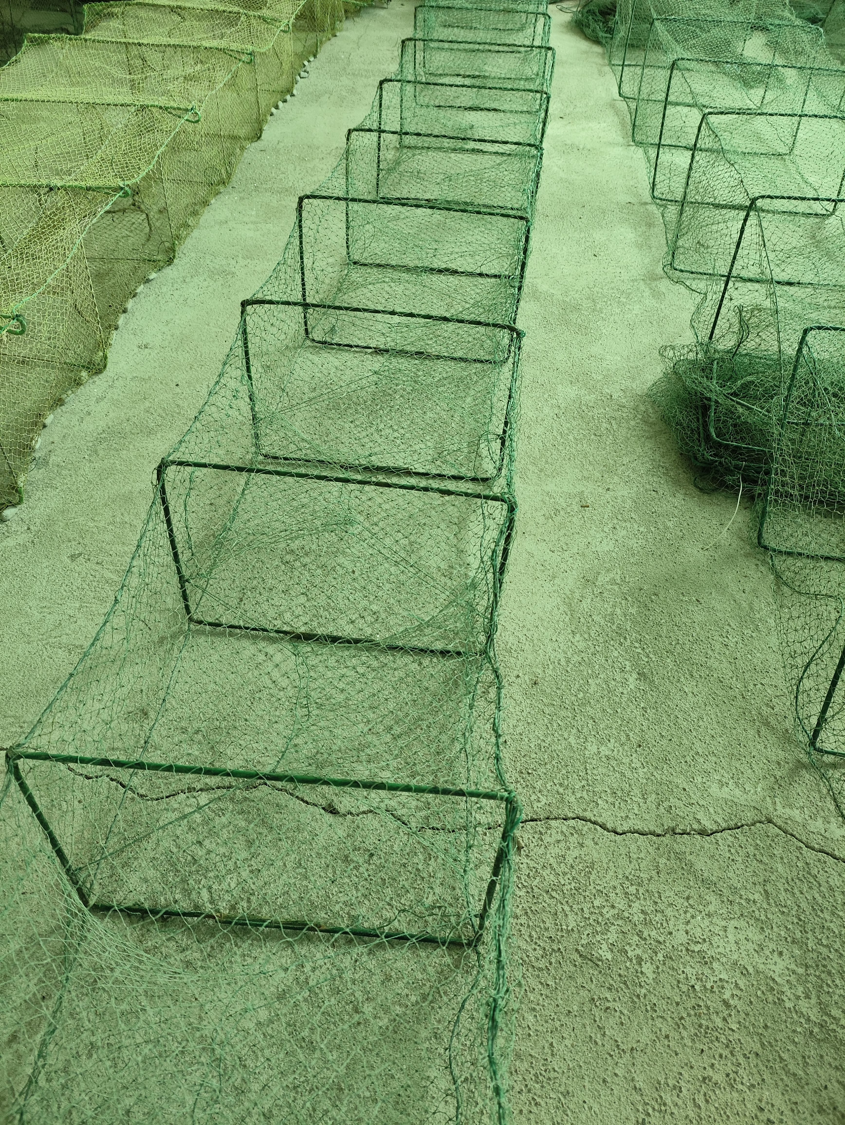 地笼30✘40左右十五米左右五条，有使用痕迹