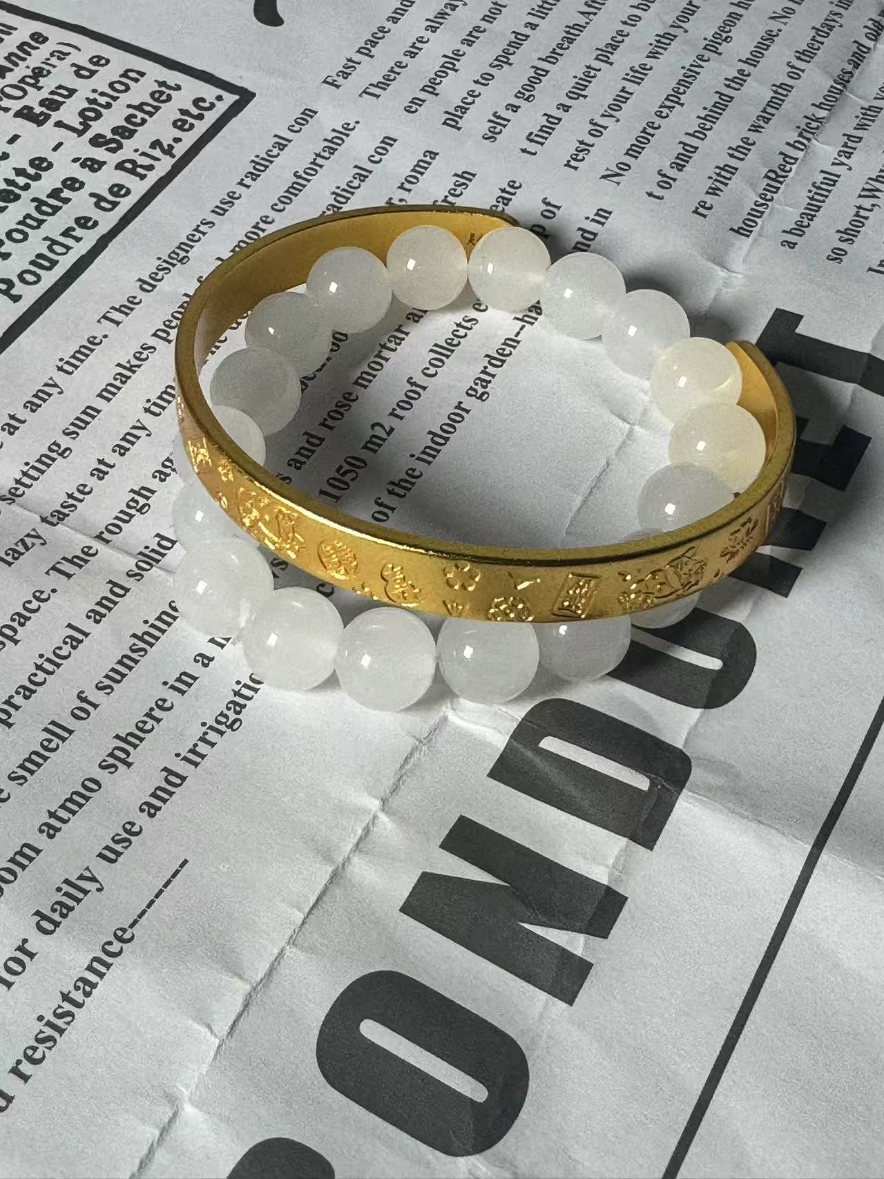 足金豪镶吉言手镯轻奢时尚款4045