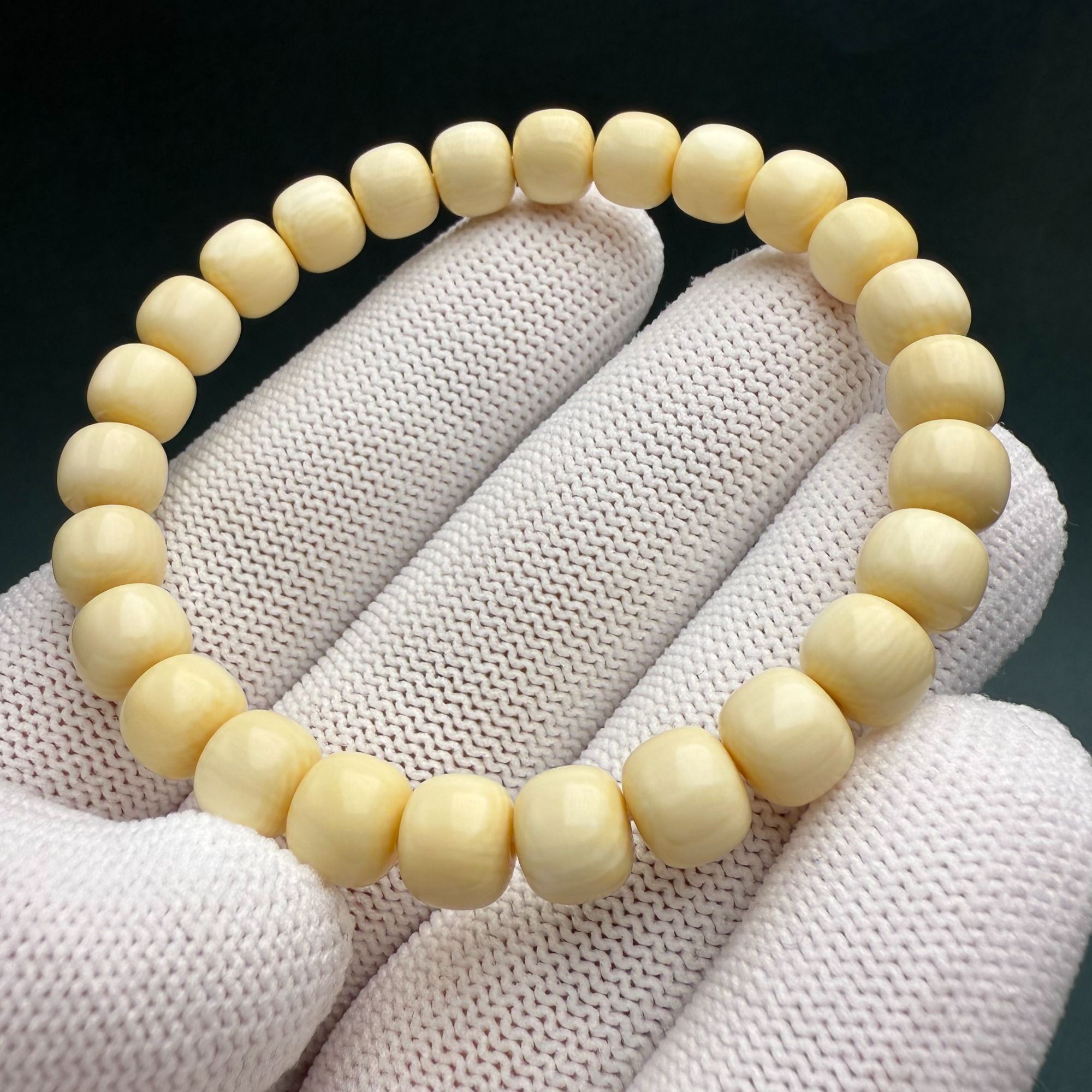 L8888天然猛犸牙 8x7【9A】玉龙极润 手串26 颗 支持鉴定 假一罚四