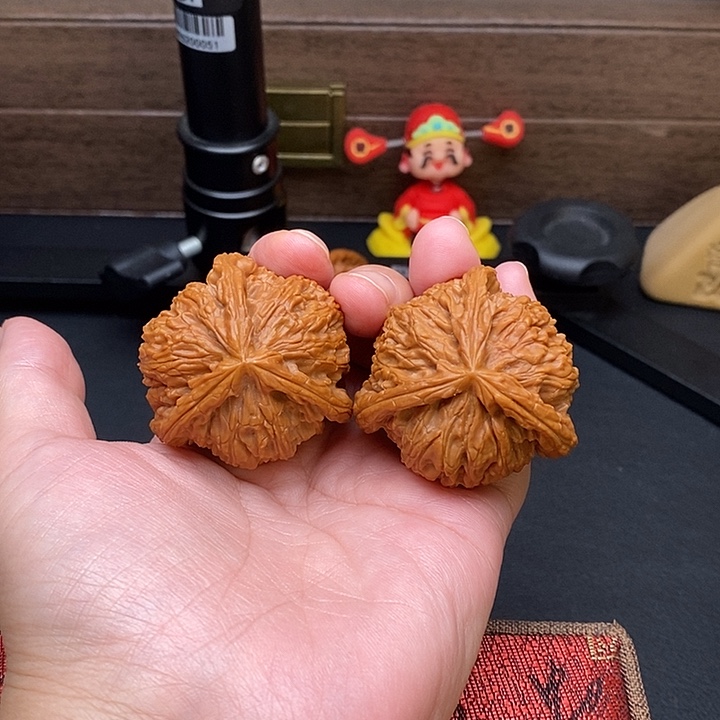 黑***水把件文玩核桃白奔
