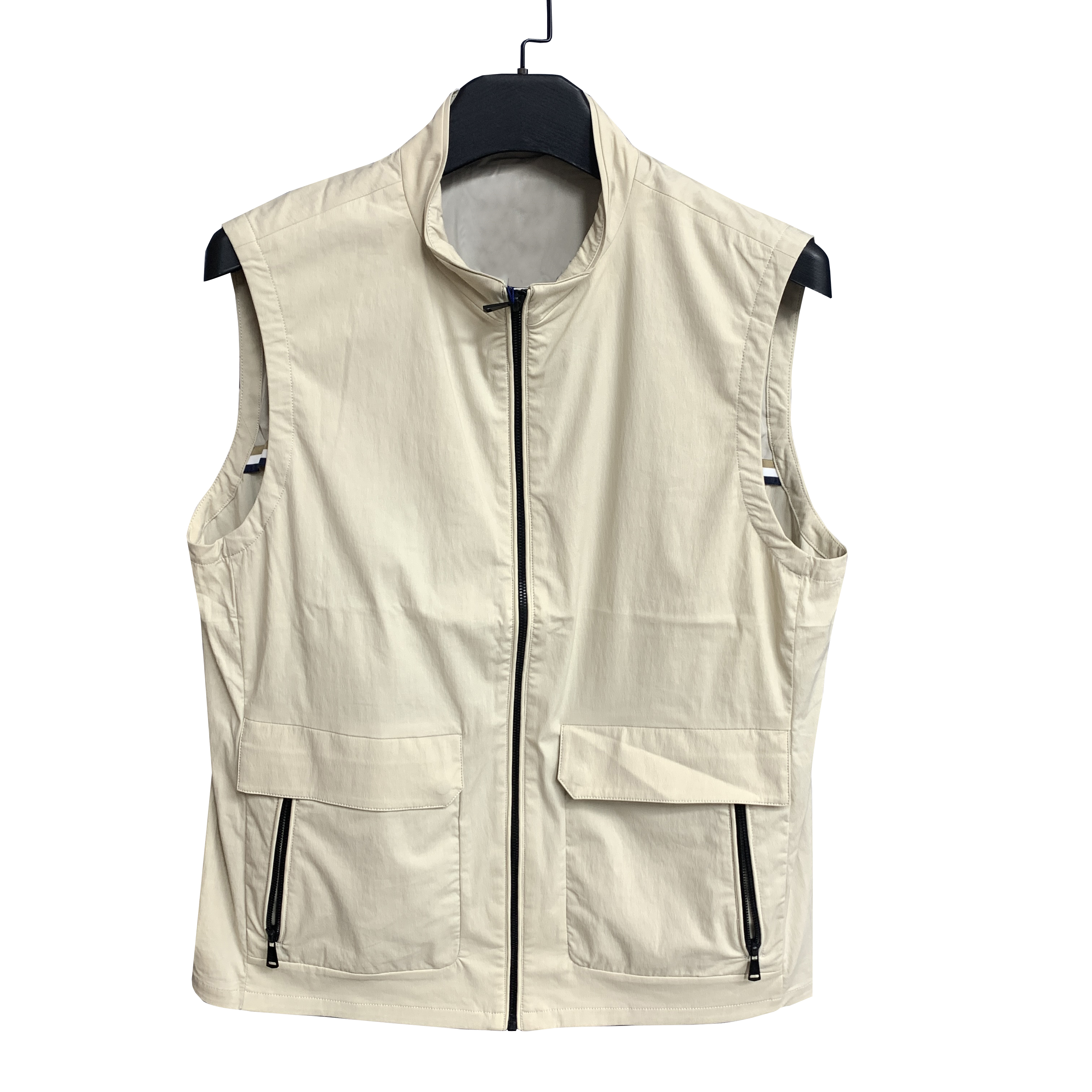 保L西M【老钱风】浅卡其拉链商务休闲春秋款男士背心马甲外套21502