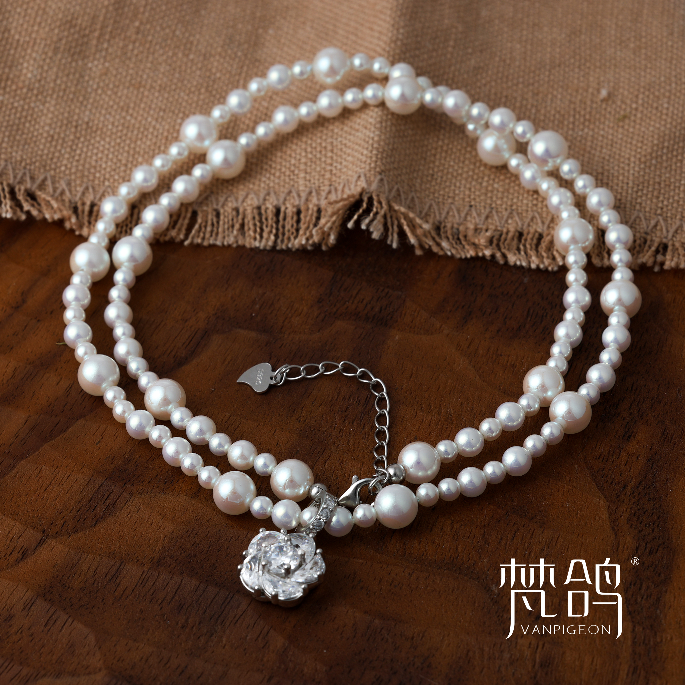 VANPIGEON/梵鸽 坠链均925银 海棠项链礼盒宝藏气质轻奢时尚小众