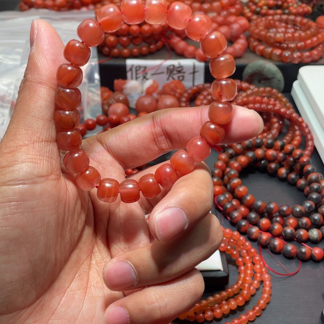 南红玛瑙手链未镶嵌