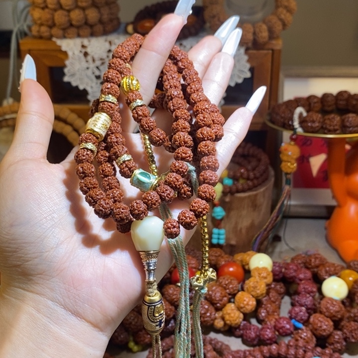 小***宝金刚菩提手串95玉华108颗五条纹一物