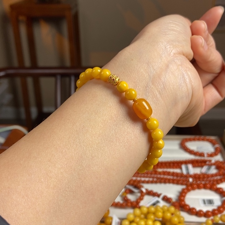 琥珀手链未镶嵌蜜蜡手串6+