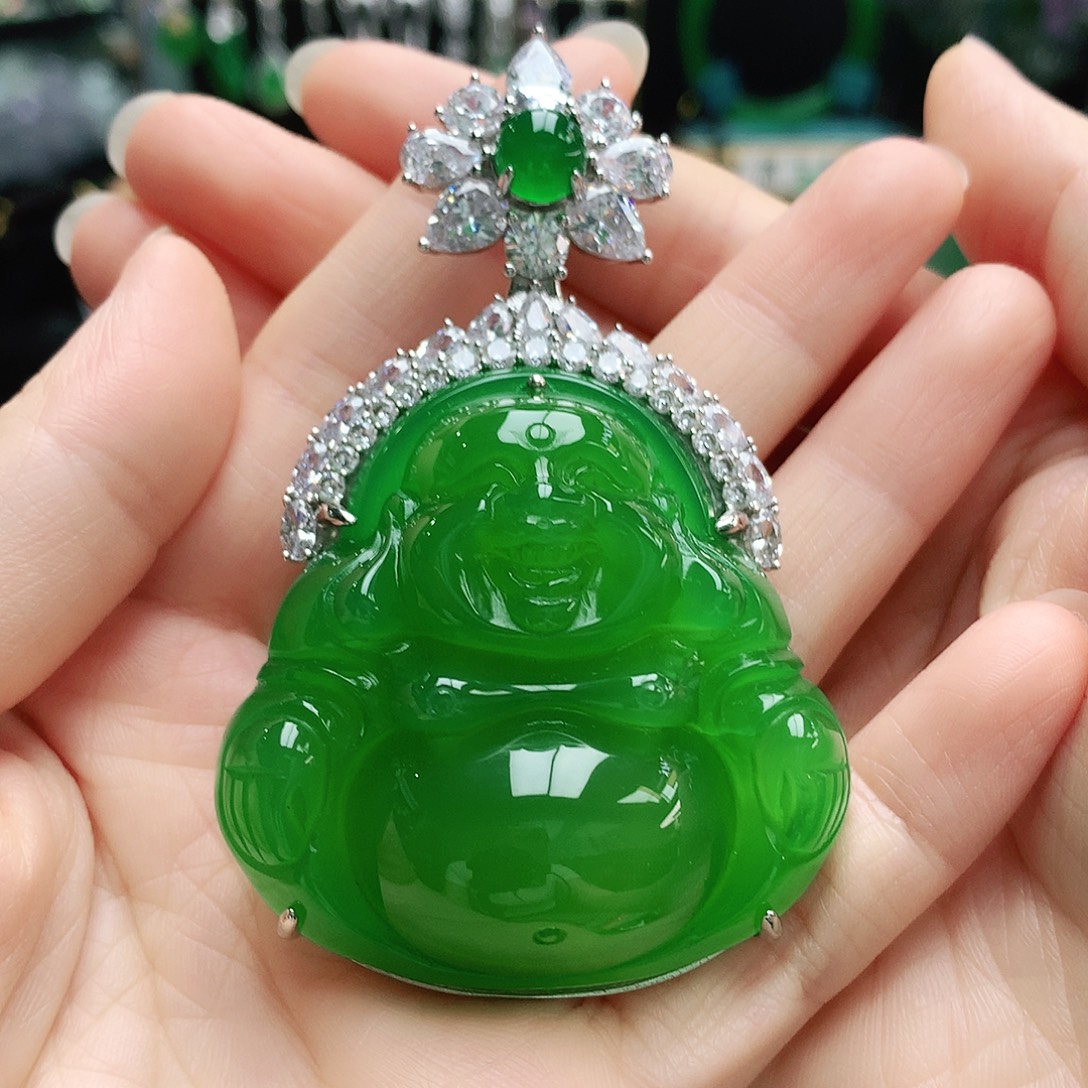 玛瑙/玉髓银S925镶嵌吊坠