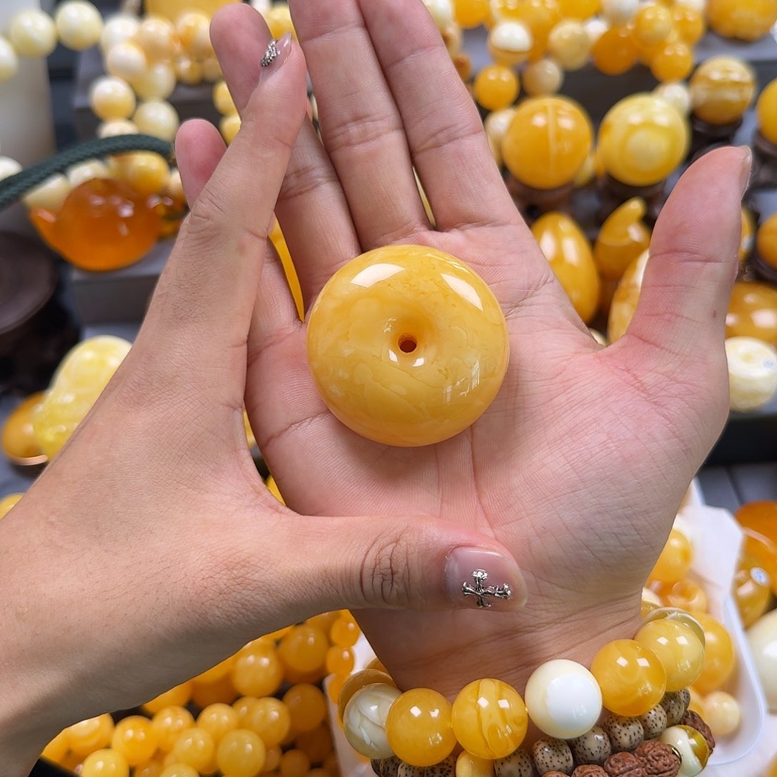 琥珀珠宝奇石未镶嵌平安扣