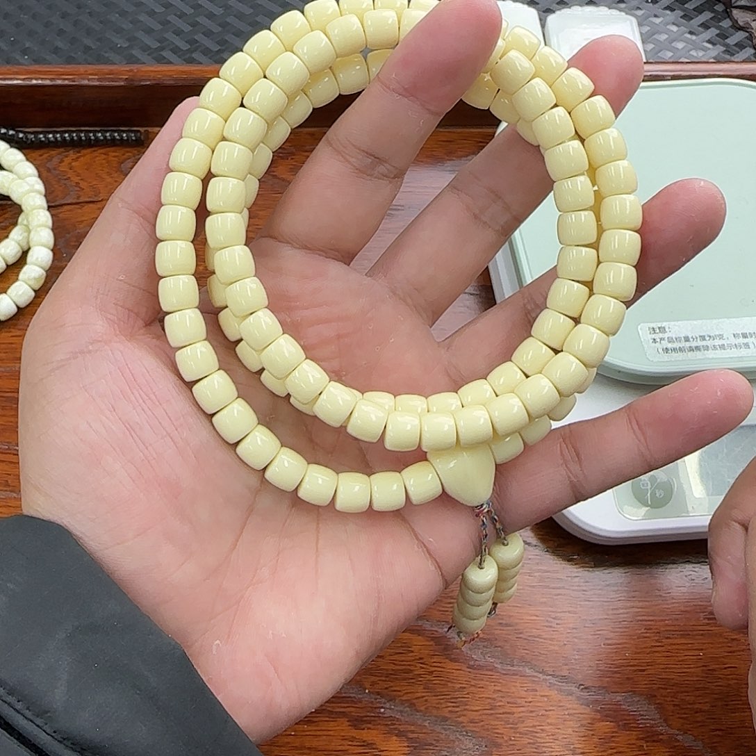 手串白玉菩提8直切108润
