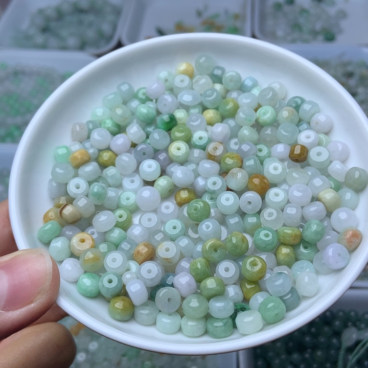 散珠翡翠卡4*6药片珠50个