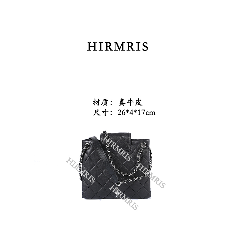 HIRMRIS手工真皮手拎包550605-黑 大lg小号