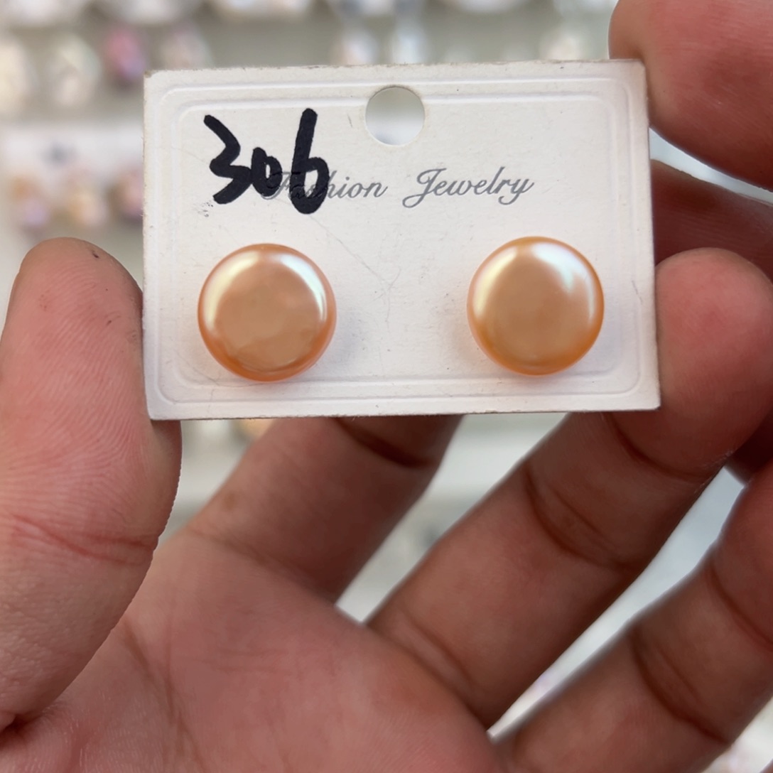 淡水珍珠耳饰银S925镶嵌