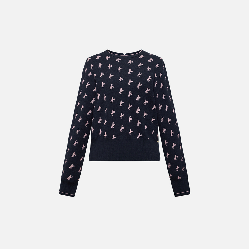 EP雅莹「骏」系列2026早春新款 气质绵羊毛圆领套头针织衫9540A