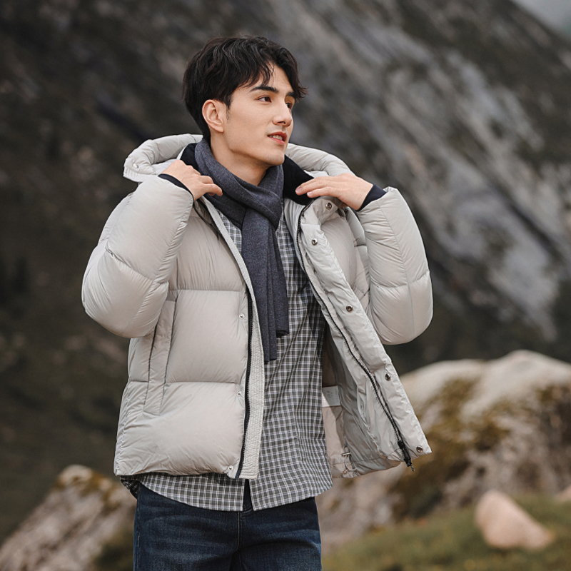 【羽物官方】男款新款加厚羽绒服情侣短款连帽泡芙保暖