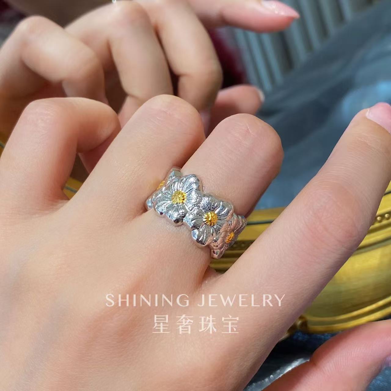 925银合成锆石戒指 【星奢珠宝】S925布布戒指