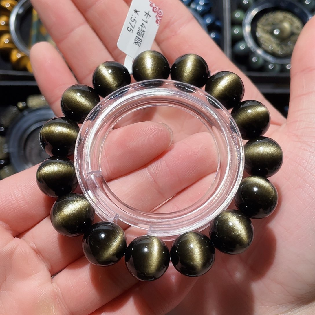 黑曜岩手串未镶嵌