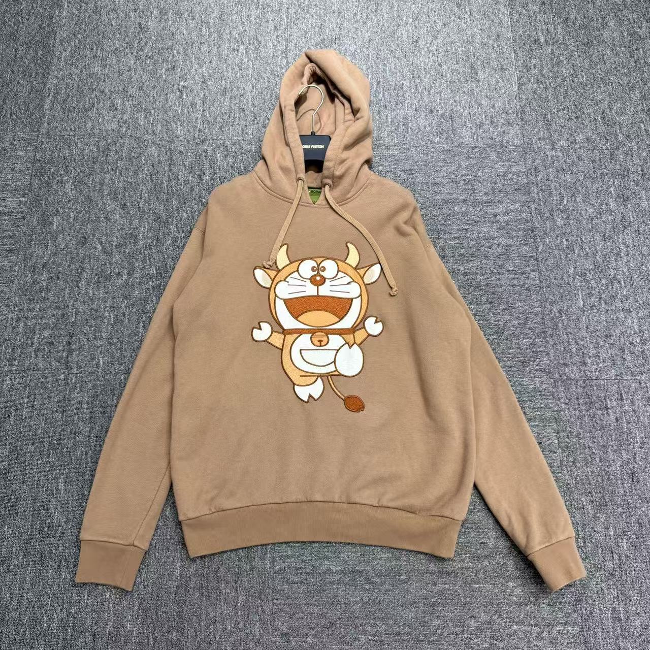 99新 GUCCI/古驰 多啦A梦刺绣连帽卫衣/xs码/编码20003