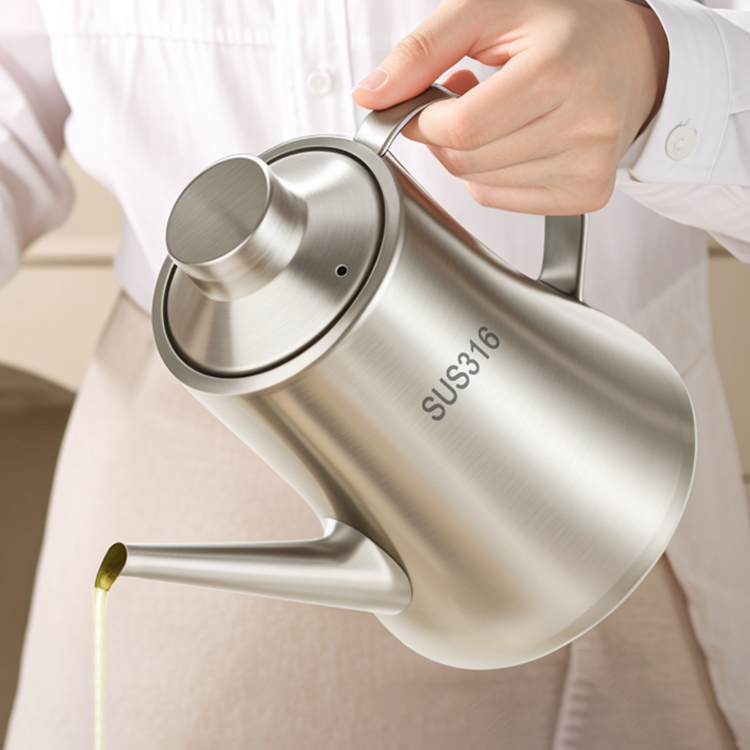 食品级加厚316不锈钢油壶家用厨房带过滤网专用不挂油装储油罐壶