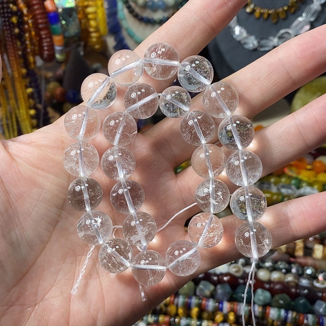 石英质玉未镶嵌，天然白水晶14mm，