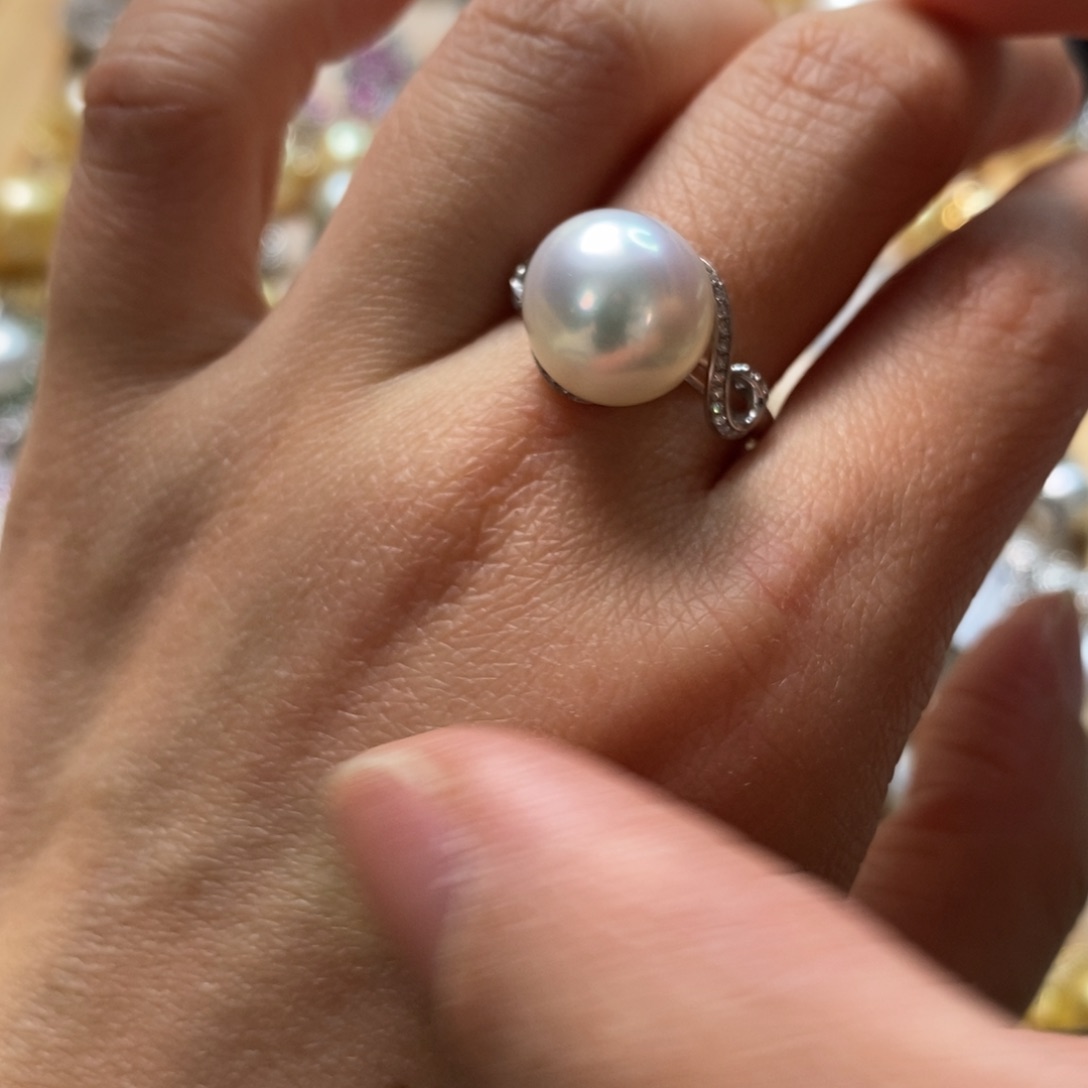 海水珍珠戒指14K金镶嵌