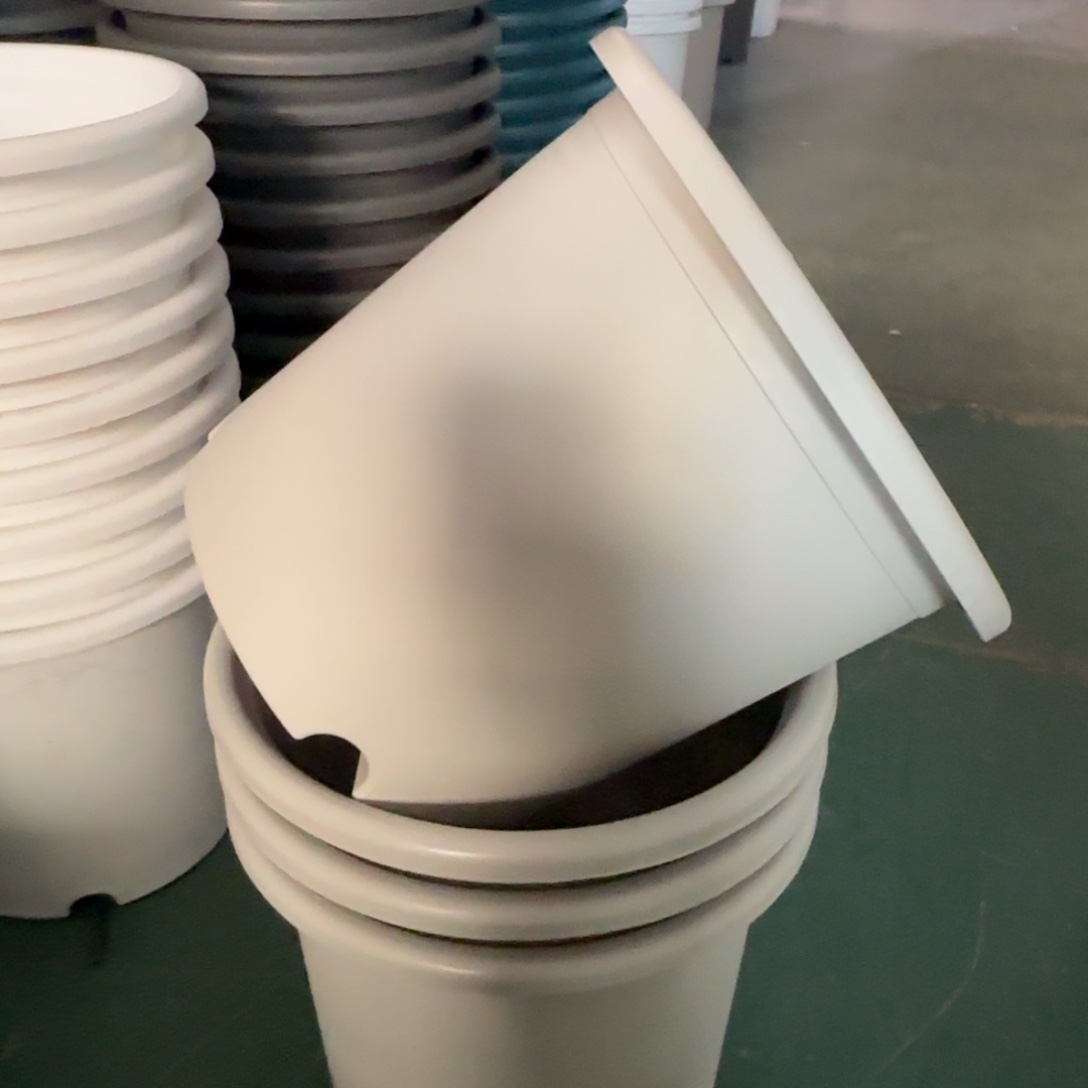 树脂四季盆6#无拖灰白微瑕7