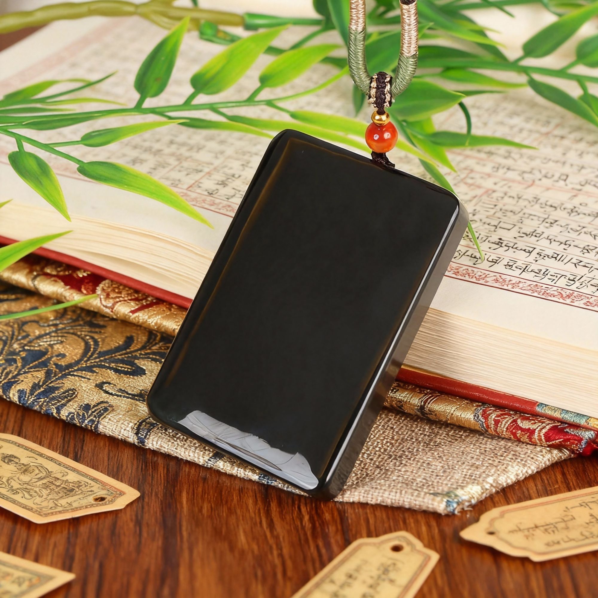 【抖音官方质检】保真天然和田青玉无事牌时多样性发其一HTY158