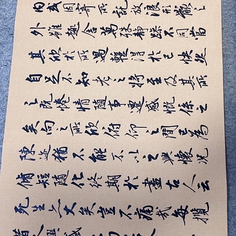 扇子有**士兰亭集序行书作品