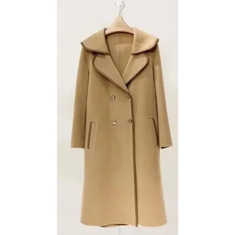 优雅气质双面呢大衣长款通勤百搭外套女