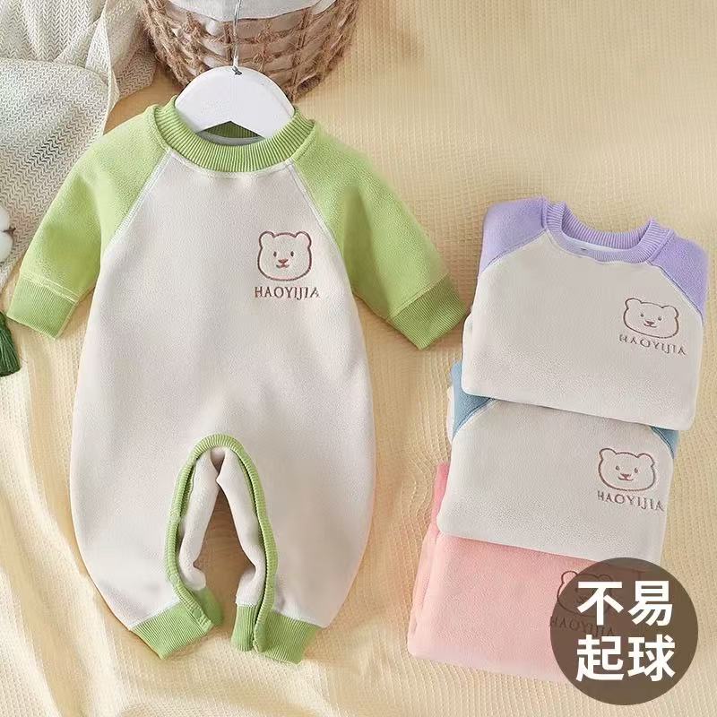 【200-399】婴幼儿秋冬保暖连体加绒加厚爬服男女宝宝打底居服