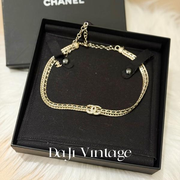 大吉中古/Chanel香奈儿黑金蛇骨皮穿链chocker