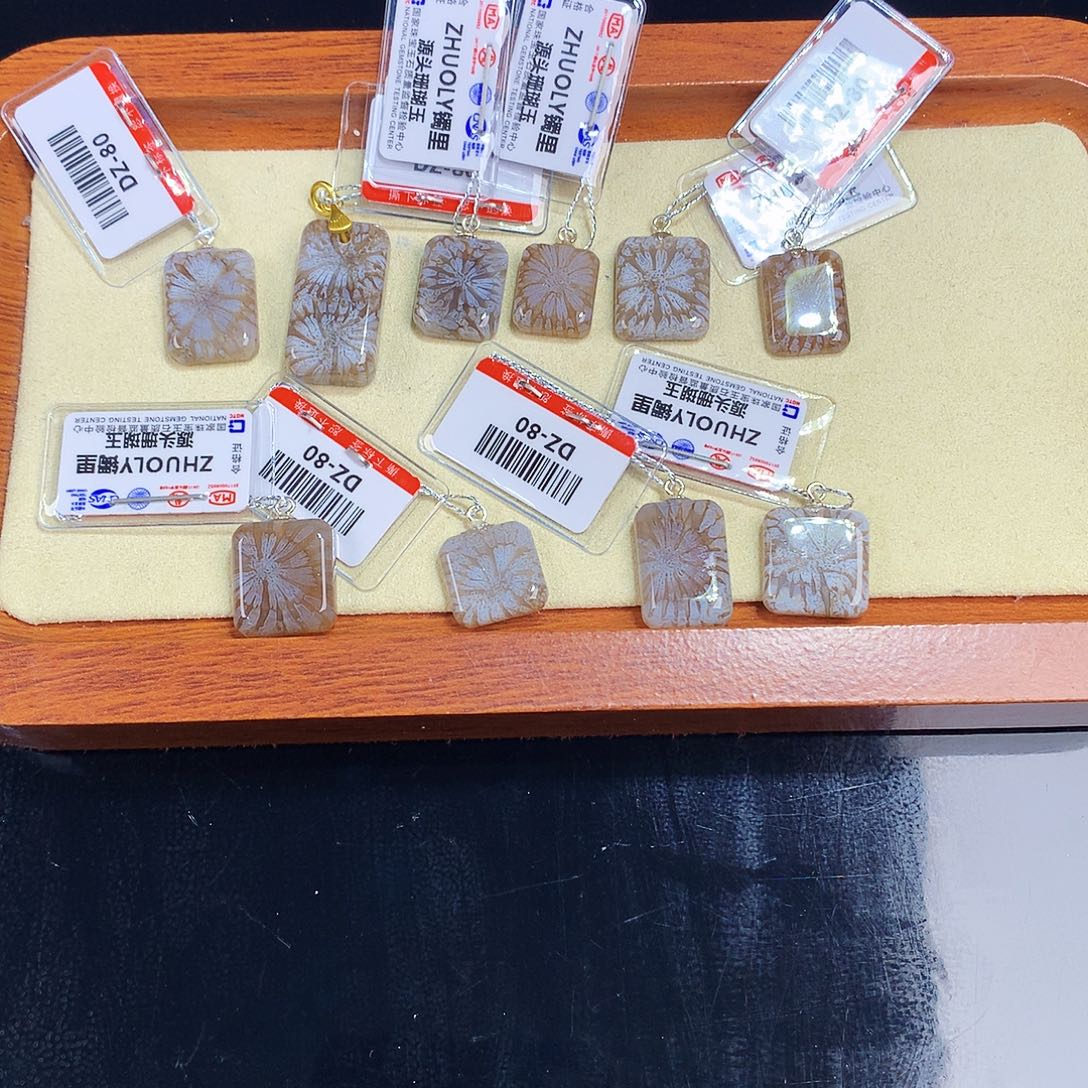 硅化珊瑚（珊瑚玉）未镶嵌吊坠(赠链)27号吊坠80一个