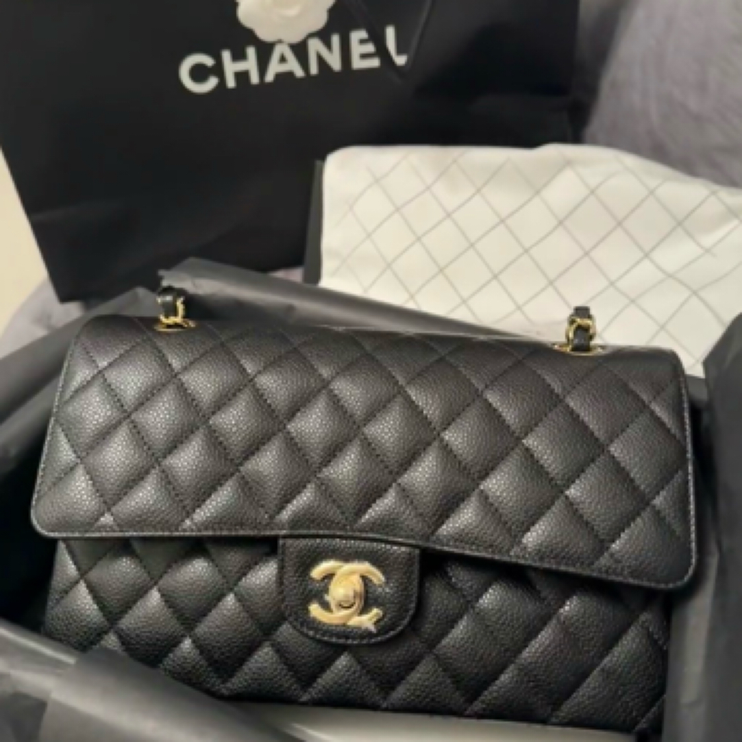 99新 Chanel/香奈儿 【嘻哈专属】中号黑金荔枝cf包