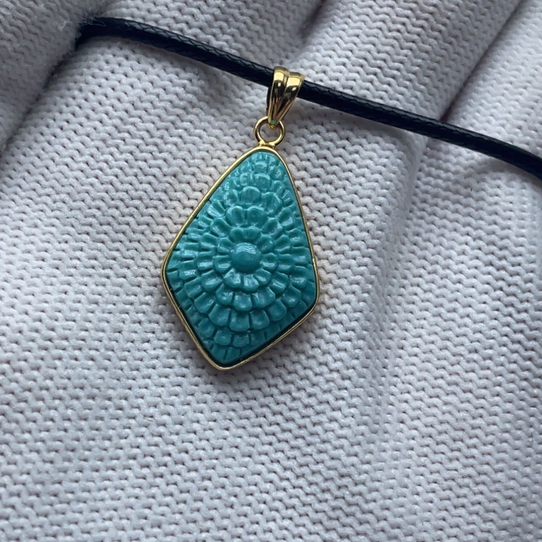 绿松石珠宝奇石银S925镶嵌