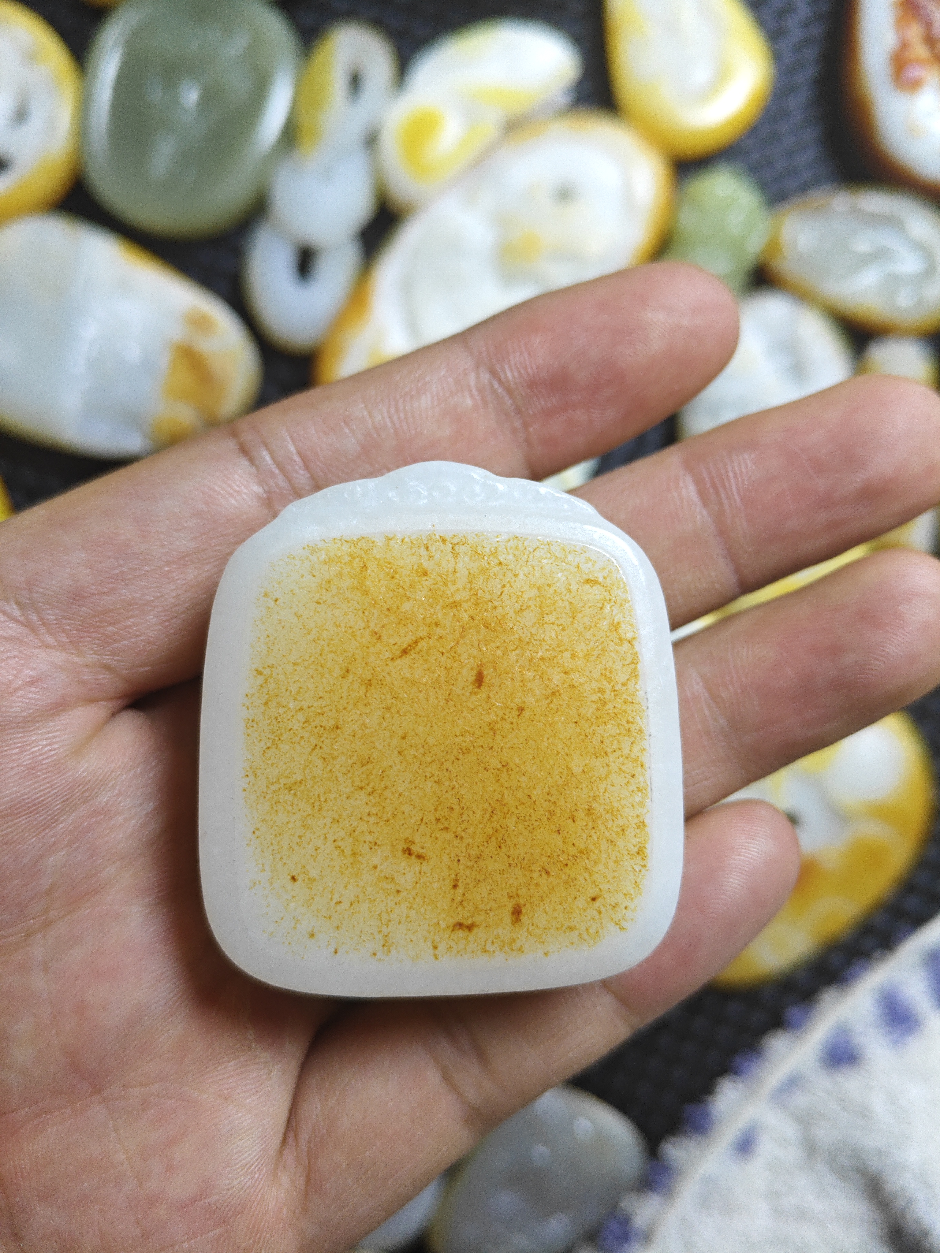 和田玉精品挂件平安无事牌