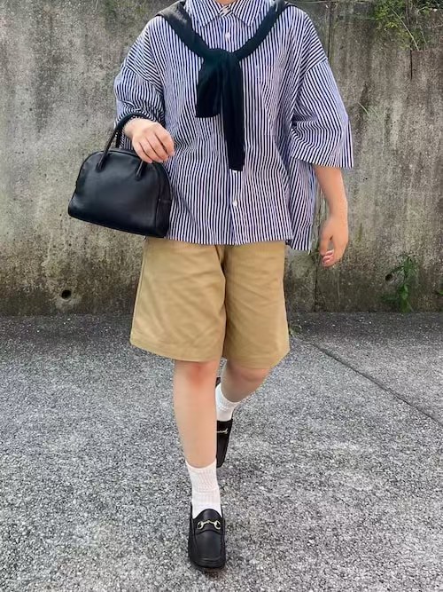 日本原单夏季工装裤高腰休闲显瘦阔腿百搭棉女五分裤